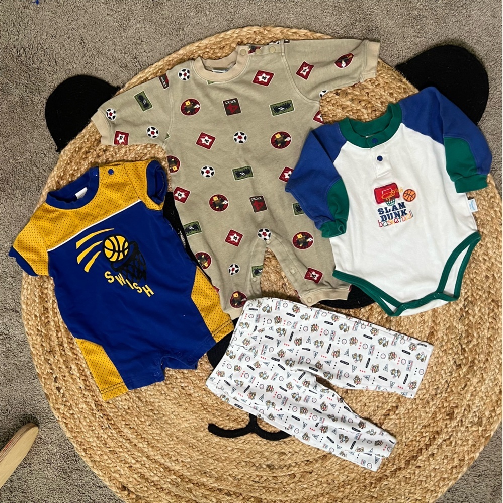 Vintage 90s 100% cotton baby boy sporty quality clothing bundle 3/6 & 6/9 month